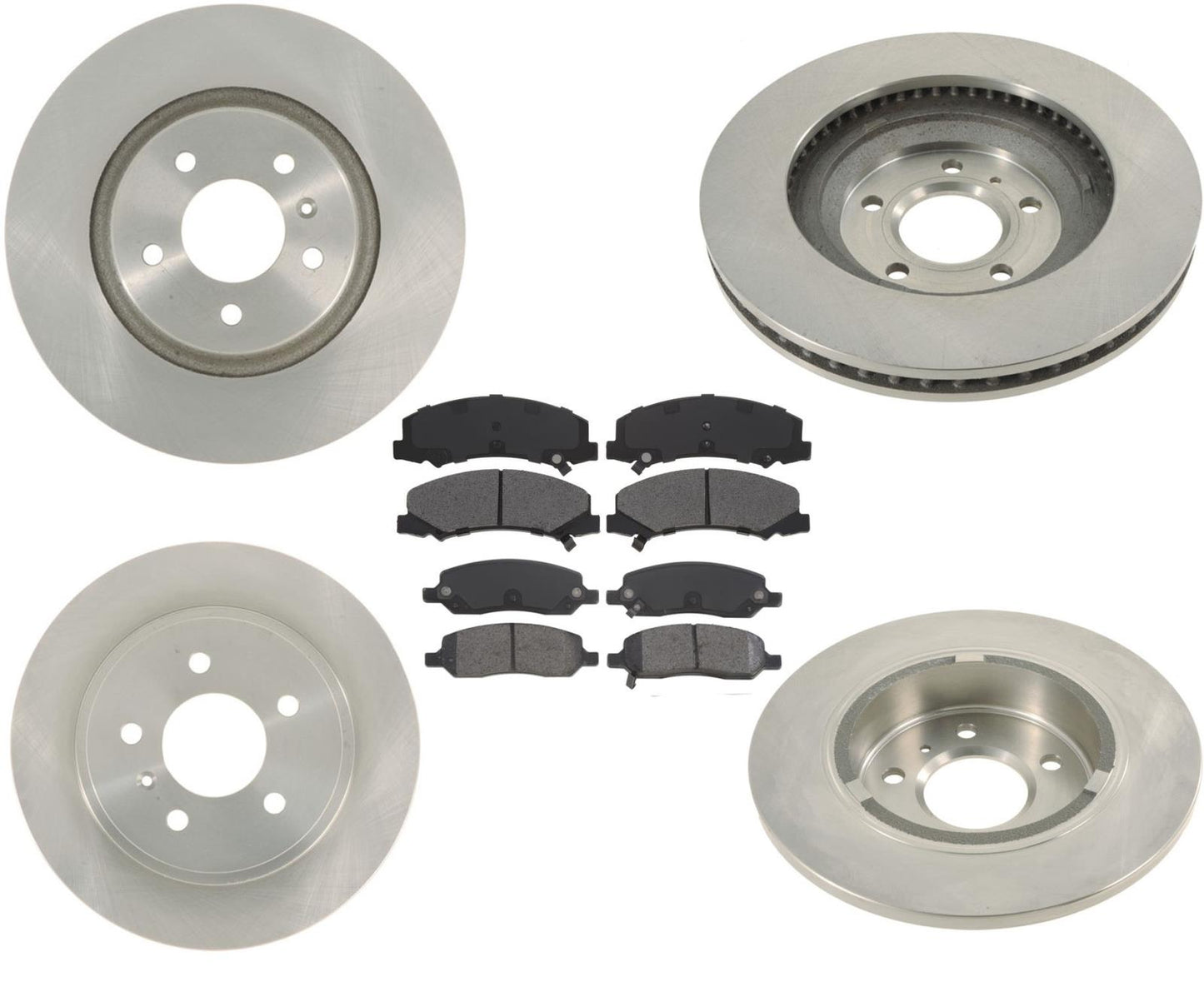 Frt 323MM 12.72" Disc Brake Rotors Ceramic Pads For 06-11 DTS 323MM 5 Stud Rotor