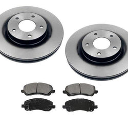 Front Brakes Disc Rotors Ceramic Pads 3pc for Mitsubishi Outlander 2007-2017