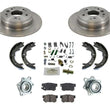 100% New REAR Rotors Pads Shoes Wheel Hub Bearings for Honda Element EX 03-11