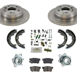 100% New REAR Rotors Pads Shoes Wheel Hub Bearings for Honda Element EX 03-11