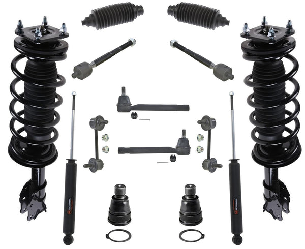 Front Struts & Rear Shocks & Ball Joint Tie Rods for 07-12 Mazda CX-7 14Pc