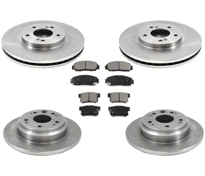 Front Rear Disc Brake Rotors Ceramic Brake Pads for Acura 3.5RL 2002 2003 2004 - Photo 1