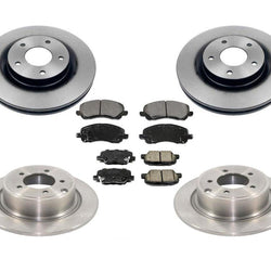 F & R Brake Rotors & Brake Pads Front Wheel Drive for Mitsubishi Outlander 13-15