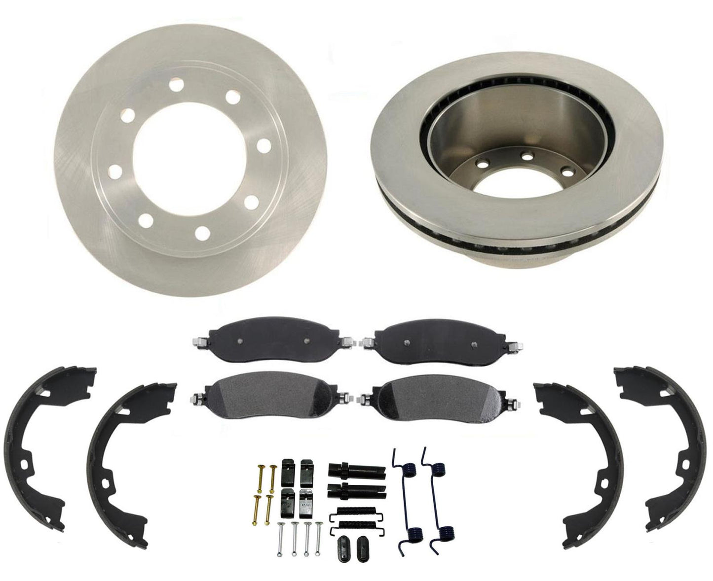 Rear Disc Brake Rotor Ceramic Pads Fits 11-12 Ford F250 Super Single Rear Wheel