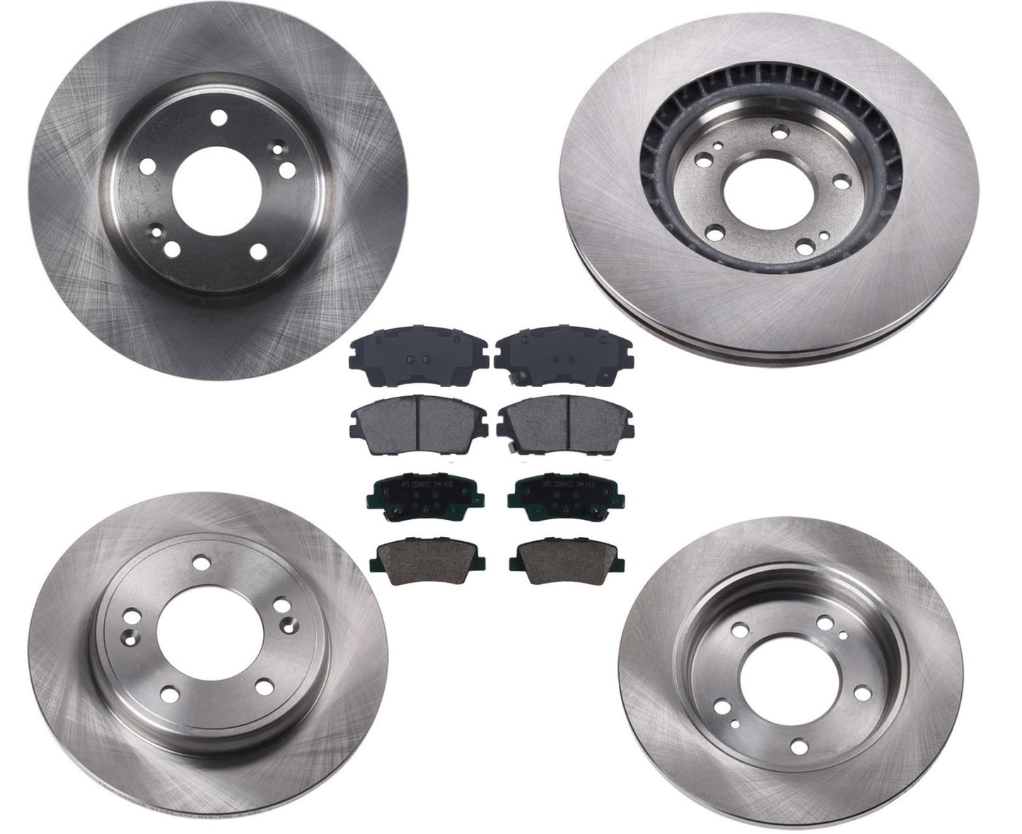 Frt & Rr Disc Brake Rotors Ceramic Pads For 2017-2020 Hyundai Elantra 1.6 Turbo
