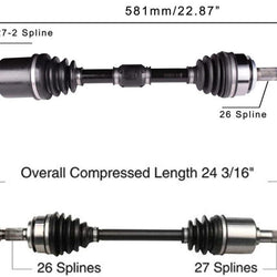 Front Left and Right MANUAL TRANSMISSION Axles for Honda Civic 1.8L 2012-2015