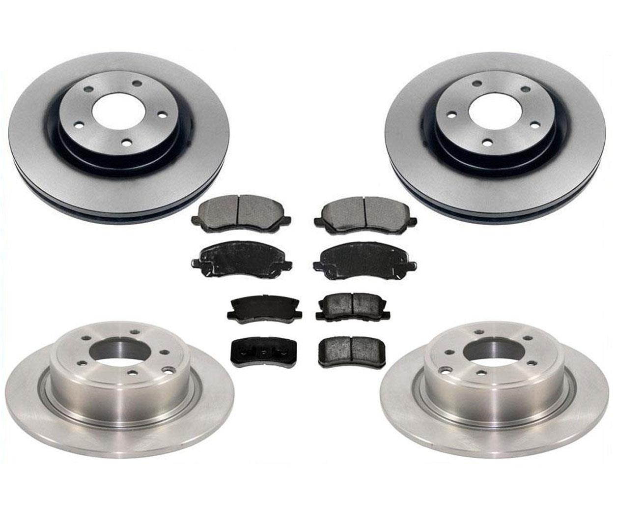 Front & Rear Brake Rotors Brake Pads for Mitsubishi Outlander Sport 11-12