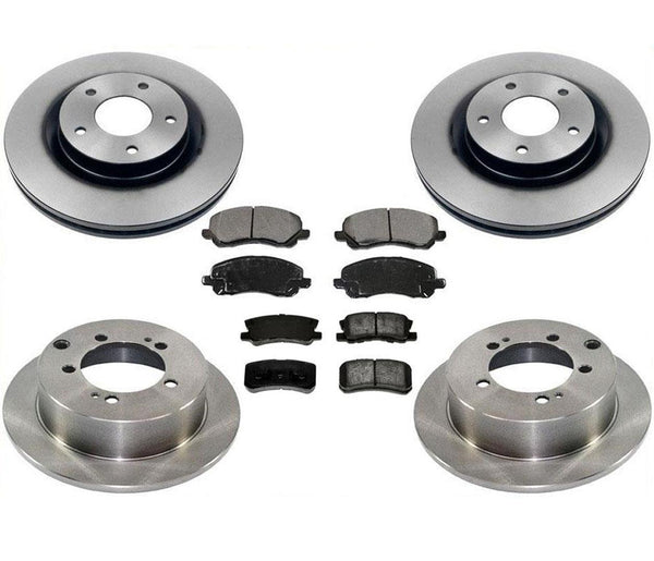 Front Rear Disc Rotors & Brake Pads 7 Passengers for Mitsubishi Outlander 09-12
