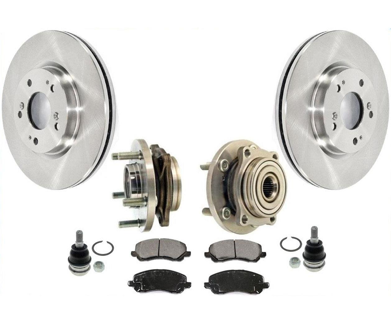 WHEEL BEARING HUBS DISC ROTORS PADS BALL JOINTS For 2007-2012 Mitsubishi Eclipse