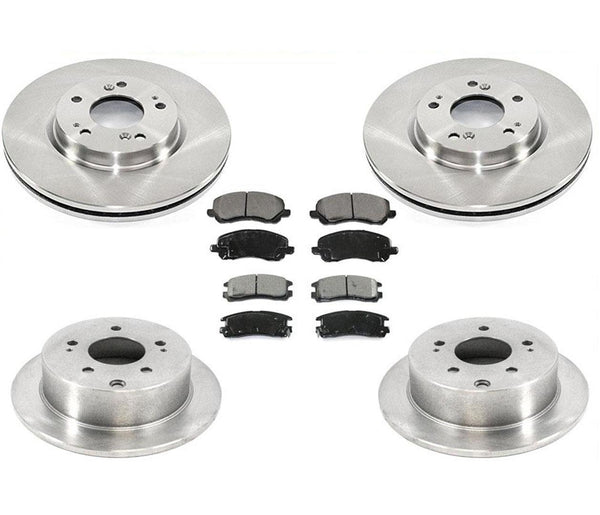 06-12 Mitsubishi Eclipse 2.4L 4 Cyl Front Rear Brake Disc Rotors & Ceramic Pads