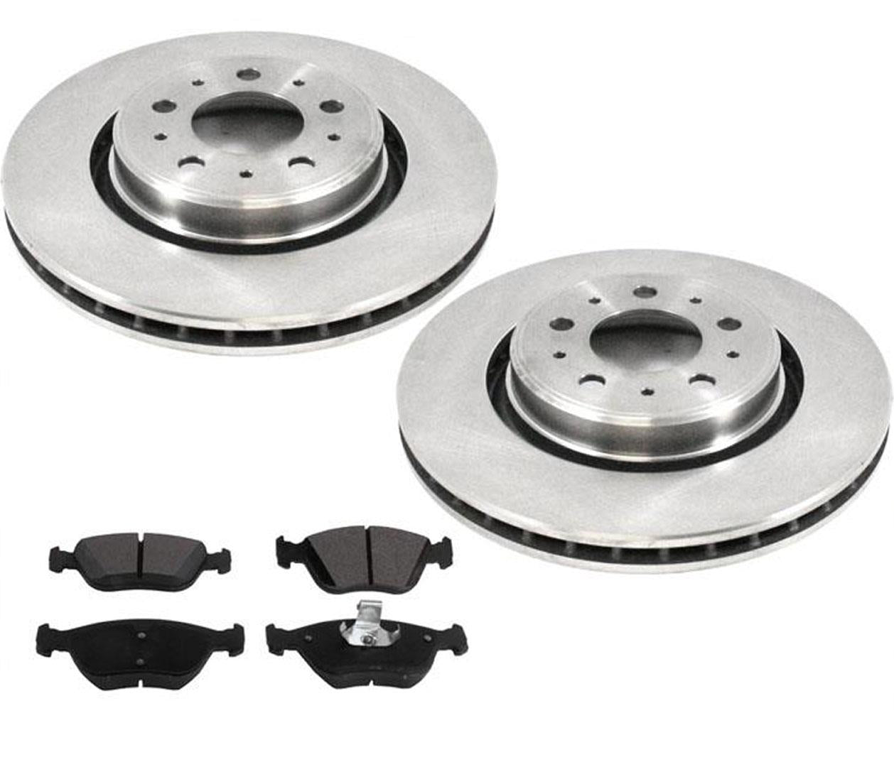 For 1998-2004 C70 16 Rim 98-00 XC70 302mm Front Brake Rotors & Pads