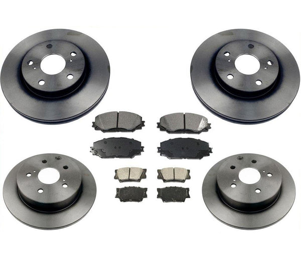 Fits 06-10 Rav 4 F&R Brake Rotors & Ceramic Pads 4 Cly Japan Built W/O 3Rd Row