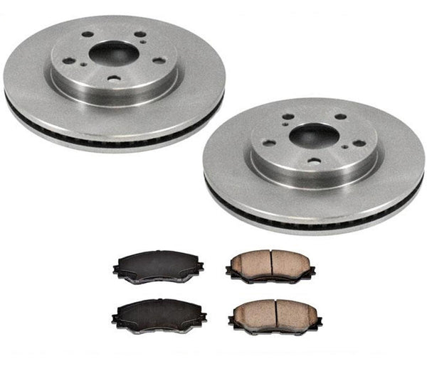 Fits 08-15 XB 06-17 2.4L Rav4 Without 3rd Row FRONT Rotors & Ceramic Brake Pads