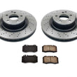 Cross Drilled Premium Front Rotors & Brake Pads for Mercedes-Benz S430 2000-2002