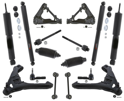 00-04 4 Wheel Drive Dakota Upper / Lower Control Arms Ball Joints Tie Rods 16Pcs