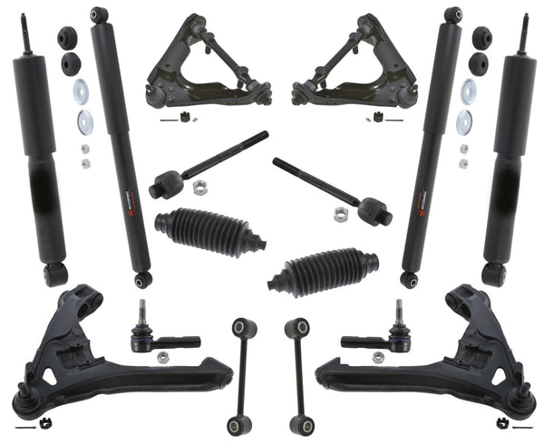 00-04 4 Wheel Drive Dakota Upper / Lower Control Arms Ball Joints Tie Rods 16Pcs