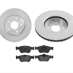 Fits For Mercedes 1996-2000 C280 (2) Front Brake Rotors & Ceramic Brake Pads