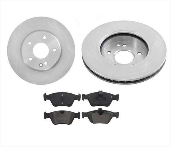 Fits For Mercedes 1996-2000 C280 (2) Front Brake Rotors & Ceramic Brake Pads