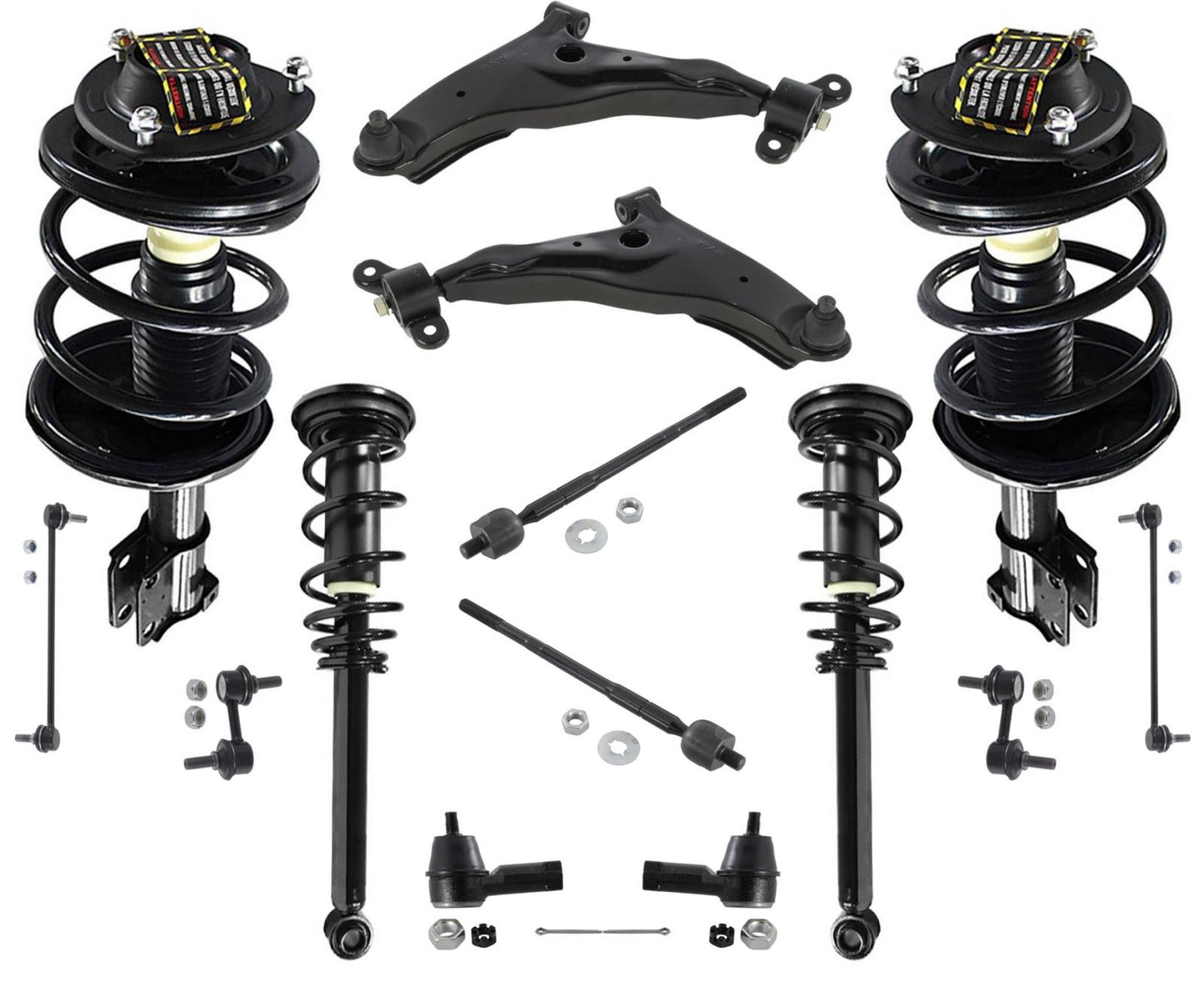 Brazos de control con puntales de resorte, barra de acoplamiento Eclipse Coupe 2001-2005 Mitsubishi Coupe 14 piezas