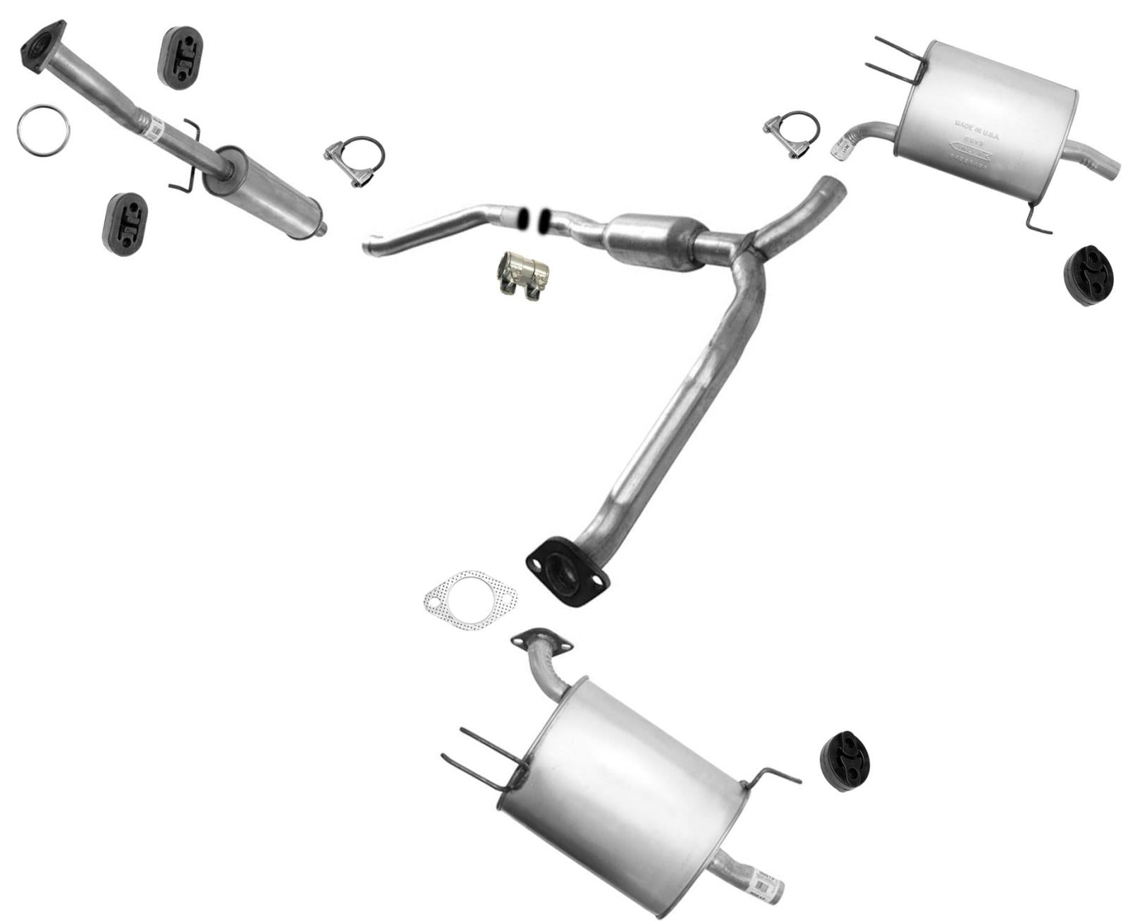 Exhaust System MADE IN USA For 2008 2011 2012 Honda Accord 3.5L V6 4 Door Sedan