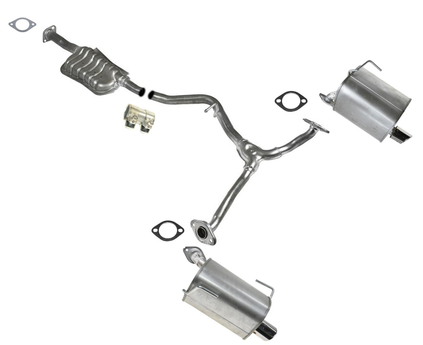 Sistema de escape Silenciadores dobles solo para motor turbo Subaru Forester 2.0L 14-15
