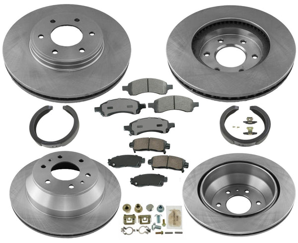 For 6.0L 06-09 Trailblazer SS 6.0L Disc Brake Rotors with Ceramic Brake Pads 8pc