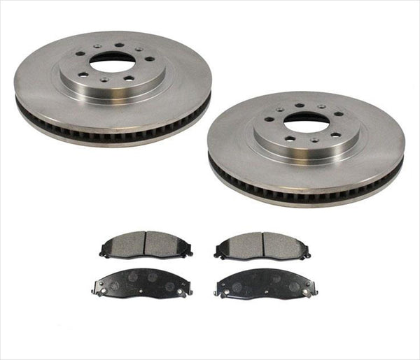 for 03-07 Cadillac CTS FE1 Brakes 11 13/16 Inch Front Brake Rotors W Brake Pads
