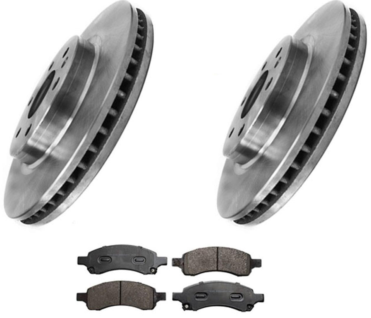 (2) Front Brake Rotors & Ceramic Brake Pads for 07-16 Acadia Traverse