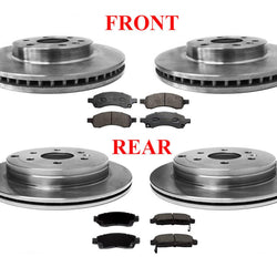 F & R Disc Brake Rotors and F & R Ceramic Brake Pads for 07-16 Acadia Traverse