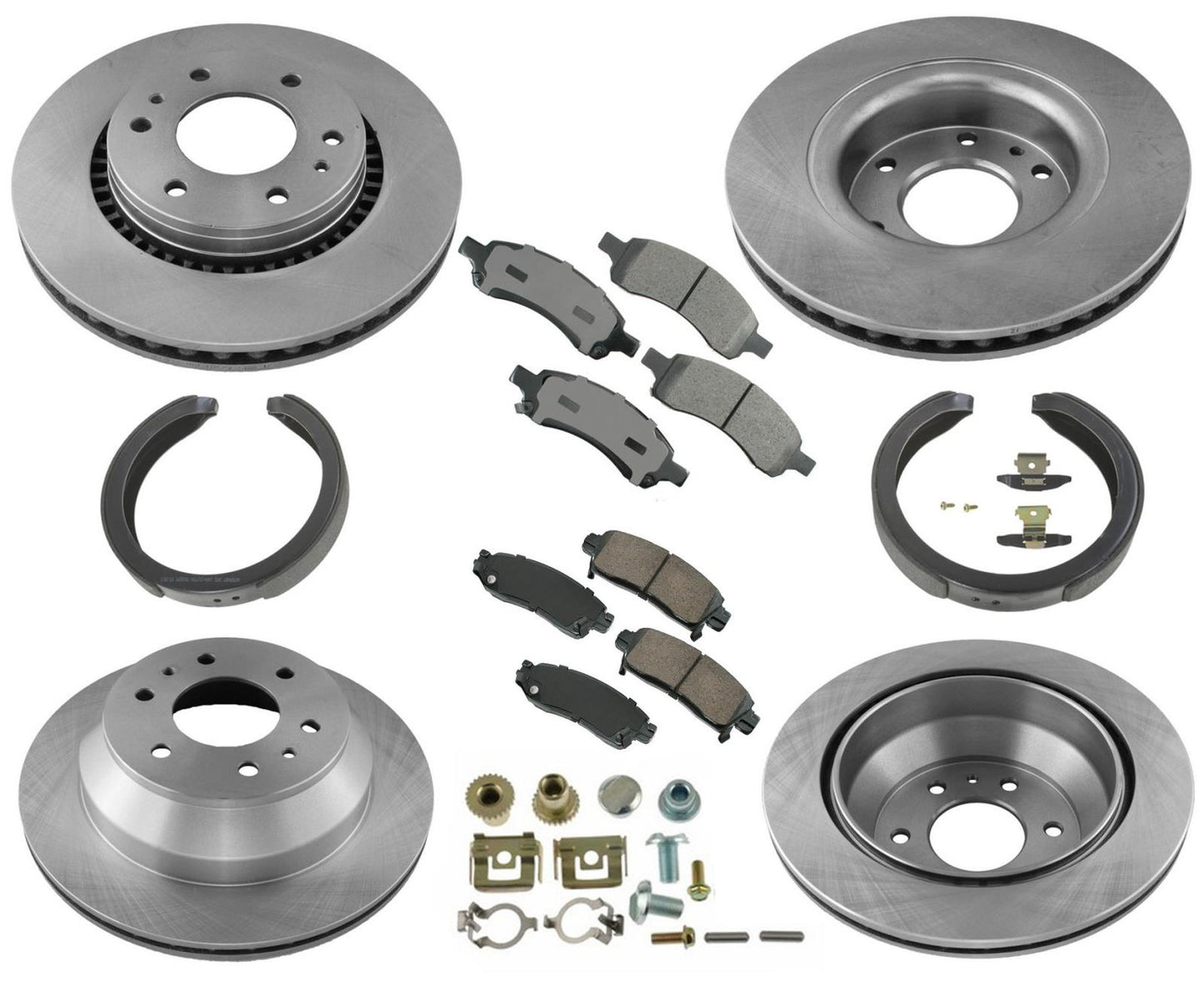 Se adapta a rotores de freno de disco y pastillas de cerámica para Chevrolet Trailblazer Frt Rr 06-09, 8 piezas