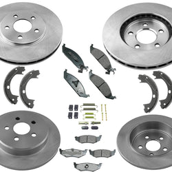 For 96-00 Chrysler Sebring Convertible Disc Brake Rotors & Ceramic Pads