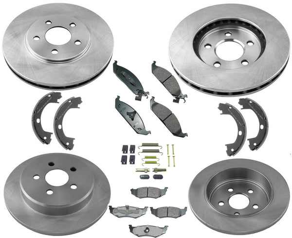 For 96-00 Chrysler Sebring Convertible Disc Brake Rotors & Ceramic Pads