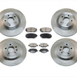 Rotores de freno delantero y trasero y pastillas de freno de cerámica para Ford Edge 11-14, kit de 6 piezas