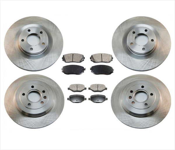 Rotores de freno delantero y trasero y pastillas de freno de cerámica para Ford Edge 11-14, kit de 6 piezas