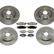 Front & Rear Brake Rotors & Ceramic Brake Pads for 2010-2011 Lincoln MKS & MKT