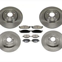 Front & Rear Brake Rotors & Ceramic Brake Pads for 2010-2011 Lincoln MKS & MKT