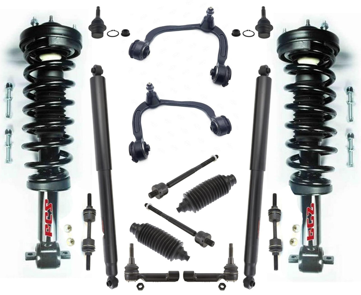 Coil Spring Struts Shocks Control Arms 2014 Ford F150 Standard Cab Rear W Drive