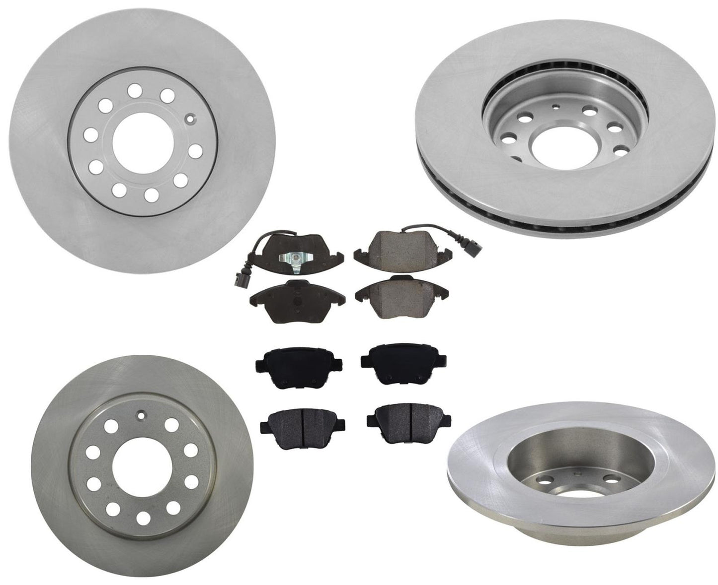 Para Volkswagen Beetle 2013-2019, rotores de freno de disco delanteros de 288MM y traseros de 253MM con pastillas