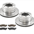 Rotor de freno trasero y pastillas de freno para Dodge Ram 1500 Extended Mega Cab 8 Stud 06-08