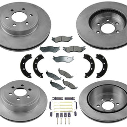 Fits 2003 Dodge Durango Front & Rear Rotors & Ceramic Pads Parking Shoe Set 8pc
