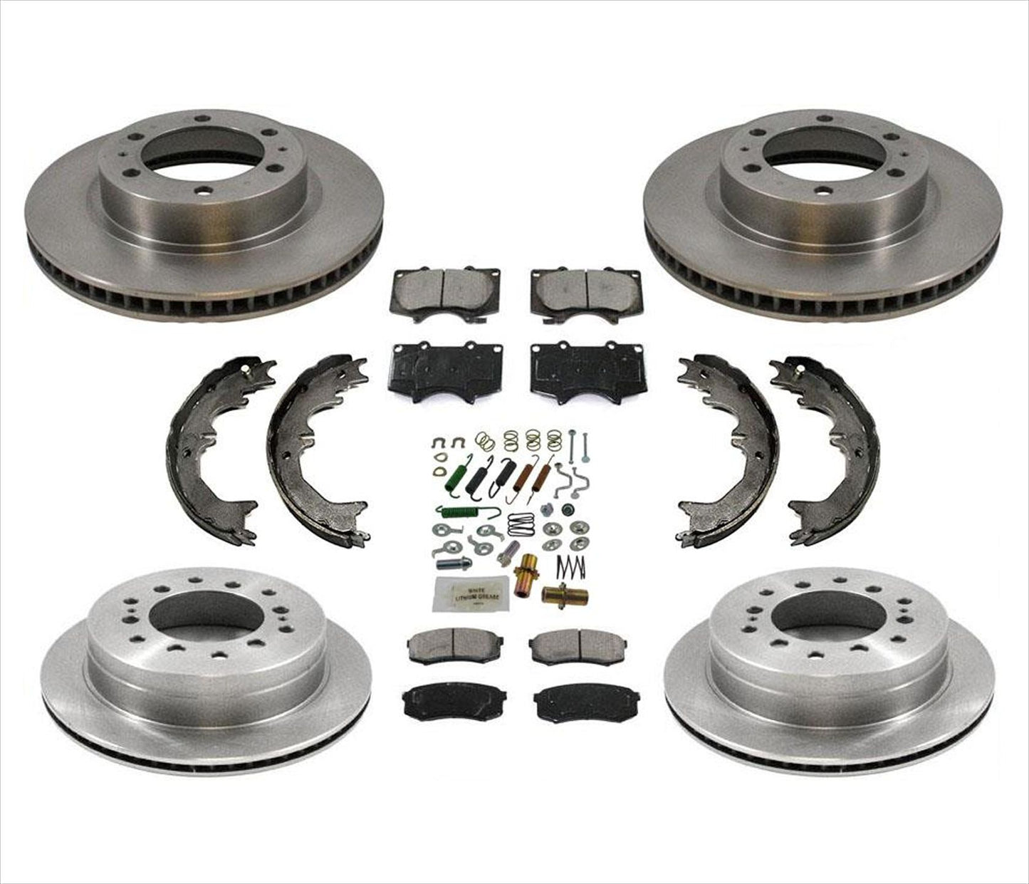 Front & Rear Brake Rotors Ceramic Pads Parking Shoes Fits 07-09 FJ Cruiser - Photo 1