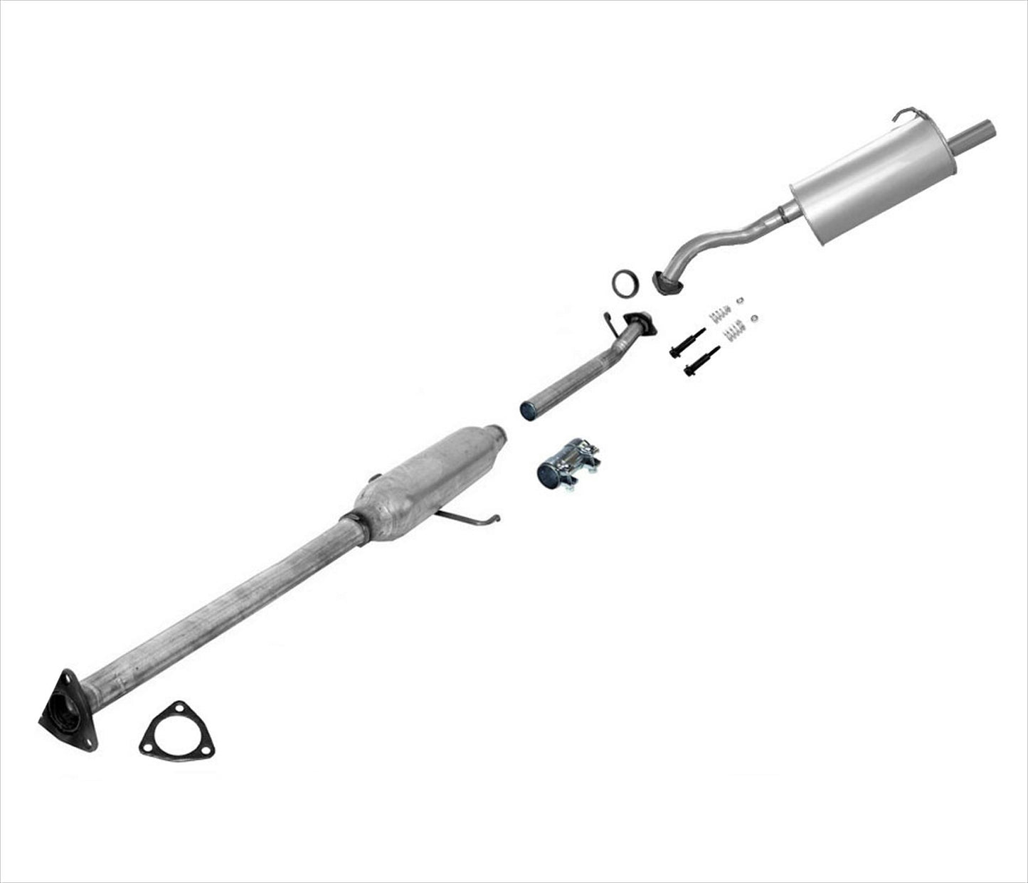 Sistema de tubo de escape con resonancia media y silenciador para Honda CRV CR-V 2.4L 02-04