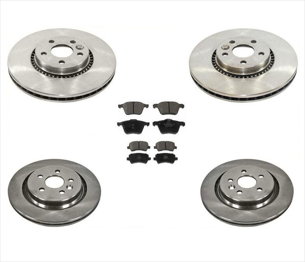 Fits 08-16 XC70 316MM Front 302MM Rear VENTED Rotors Brake Rotor & Ceramic Pads