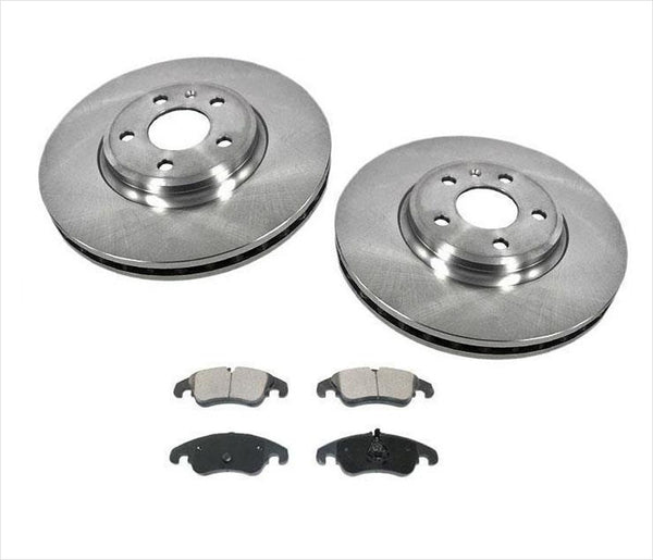 Front Ceramic Rotors and Brake Pads for Audi A4 Sedan 1.8L 2.0L 320MM 2009-2011