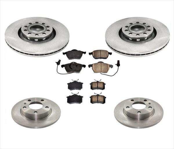 For 02-04 A4 Quattro 1.8L With 312mm Front Brake Disc Rotors & 245MM Rr Rotors