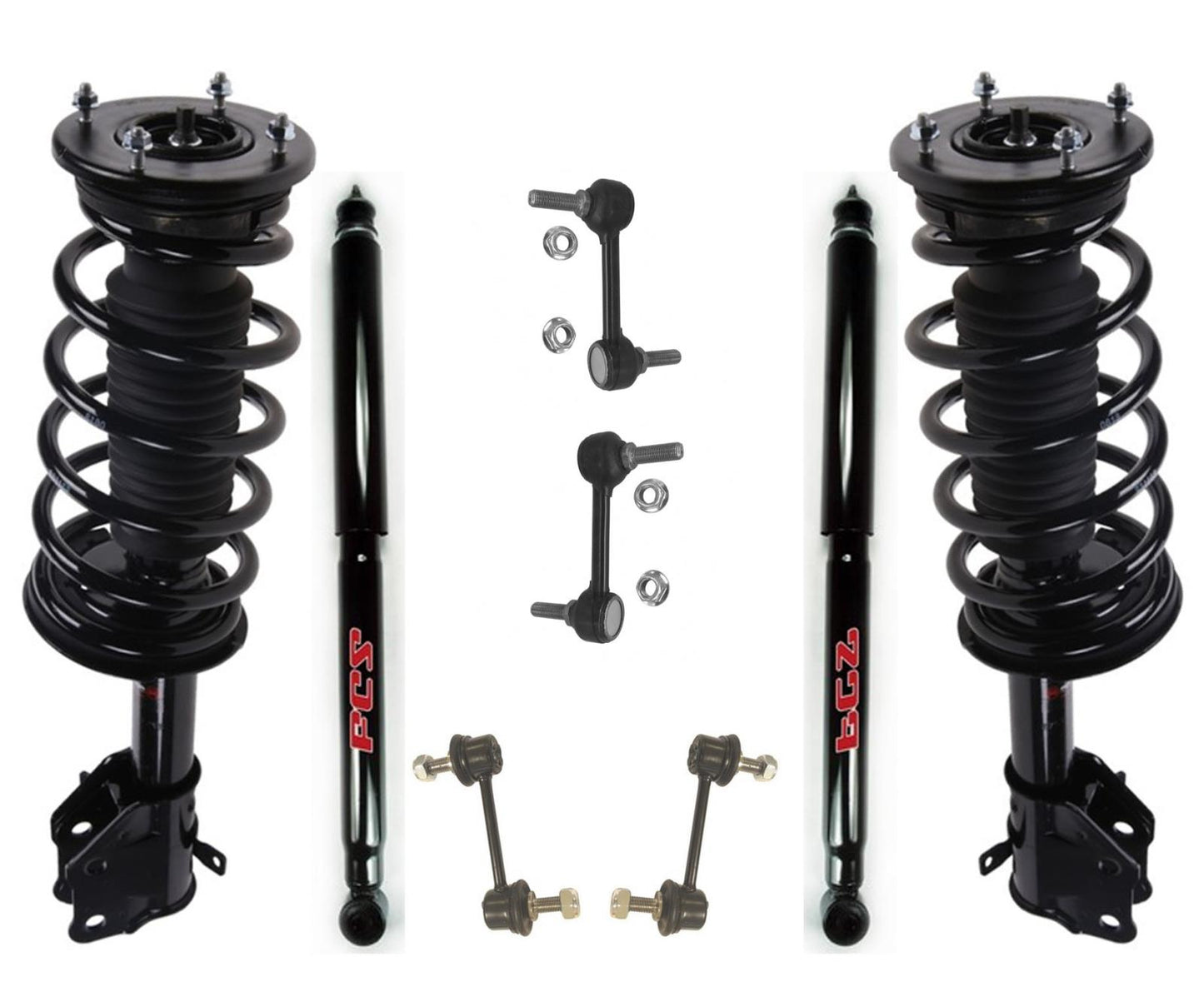 Fits 07-08 Ford Edge Front Quick Coil Spring Strut Assembly & Rear Shocks 8pc