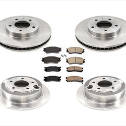 Front & Rear Disc Brake Rotors & Ceramic Brake Pads For Mazda Millenia 1997-2000