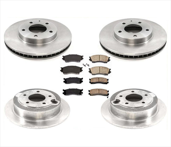 Front & Rear Disc Brake Rotors & Ceramic Brake Pads For Mazda Millenia 1997-2000