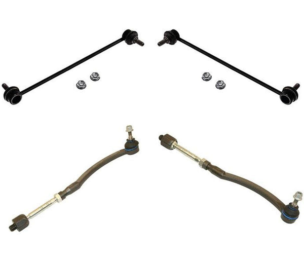 Fits Mini Cooper 2002-2007 Steering Tie Rod Assembly & Sway Bar Links 4Pc Kit