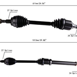 Front CV Axle Shaft Left and Right For 12-17 Ford Focus 2.0L NATURAL ASPIRATED